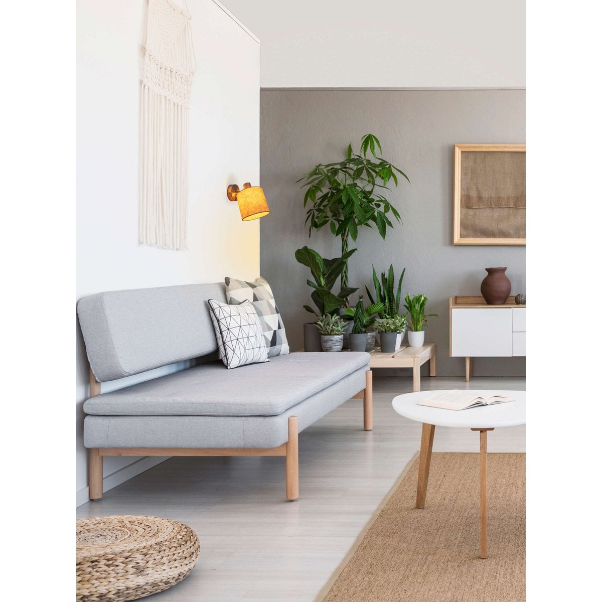 1er muur- en plafondvlek "Maron" gemaakt van metalen satin-mat met stofscherm in de natuur, met E14-aansluiting, lamp voor woonkamer, eetkamer, gang en kantoor, ca. 17 x 12 cm