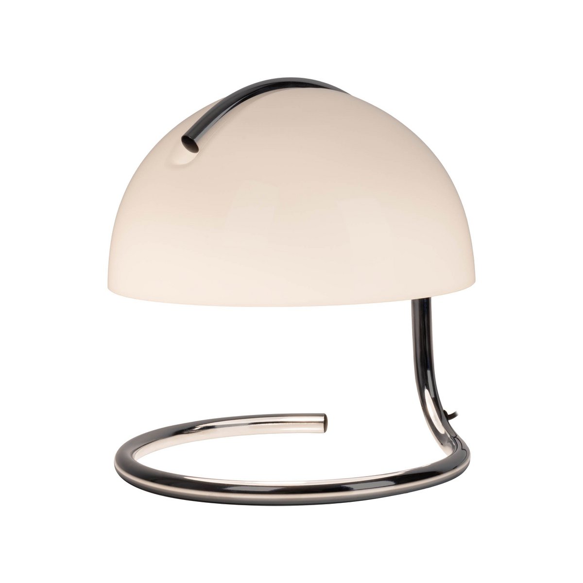 Liv · Houten tafellamp met linnen kap — chroom