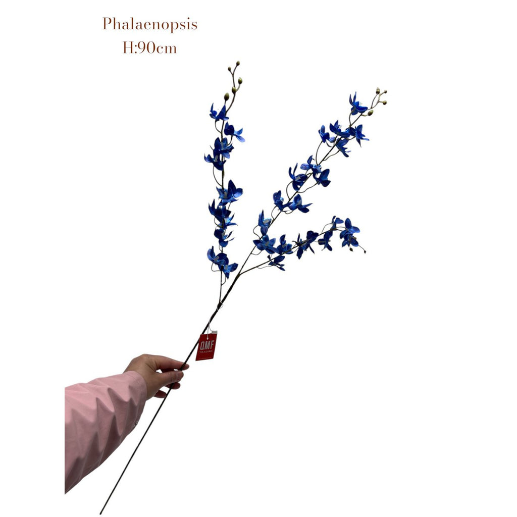 Artificial flowers Blue Phalaenopsis | Zijden kunstbloem | Lengte 90  1pcs