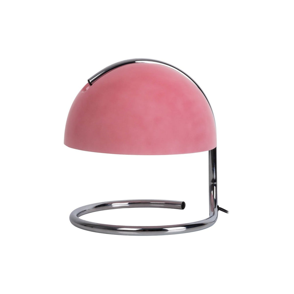 Liv · Houten tafellamp met linnen kap — chroom