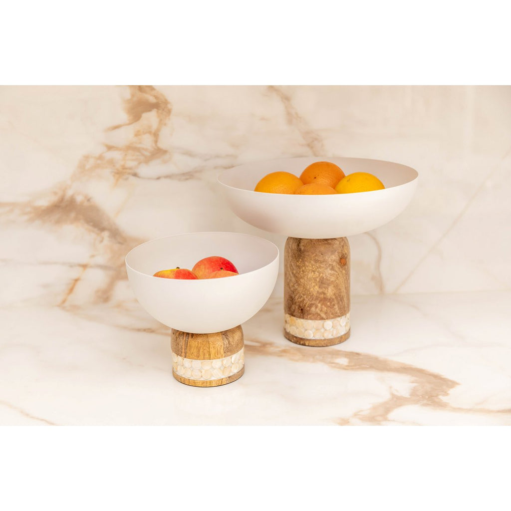 Houten witte fruit snijdt groot model 25,5x25,5x22 cm