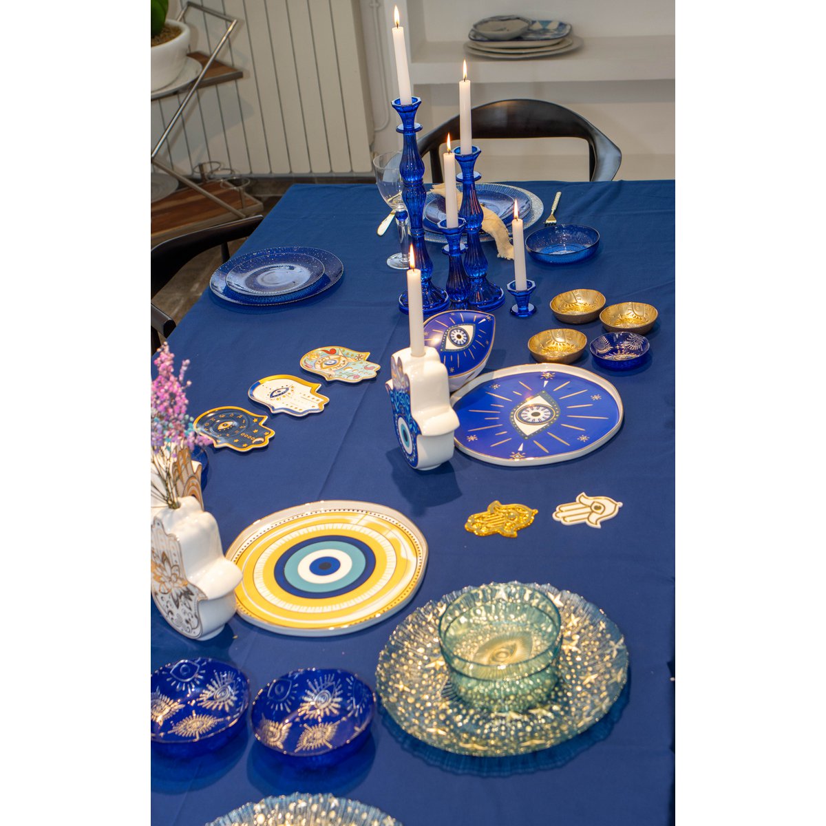 Blue Eye Porselain Tray D30.5 cm