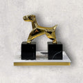 A Modernist Art Deco Chrome Terrier Statues  Puppy Bookend (one pcs))