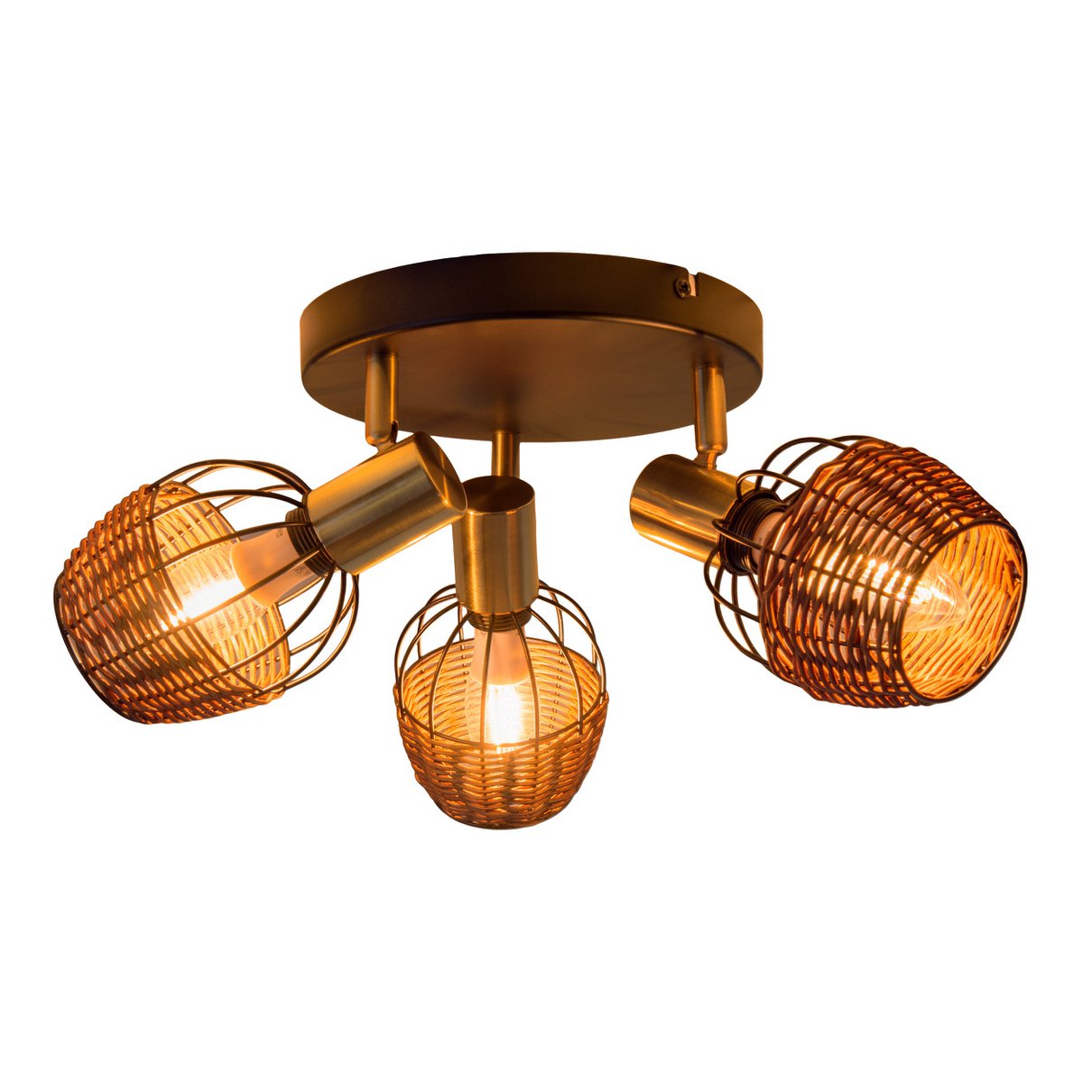 Liv · Rotan plafondlamp — zwart