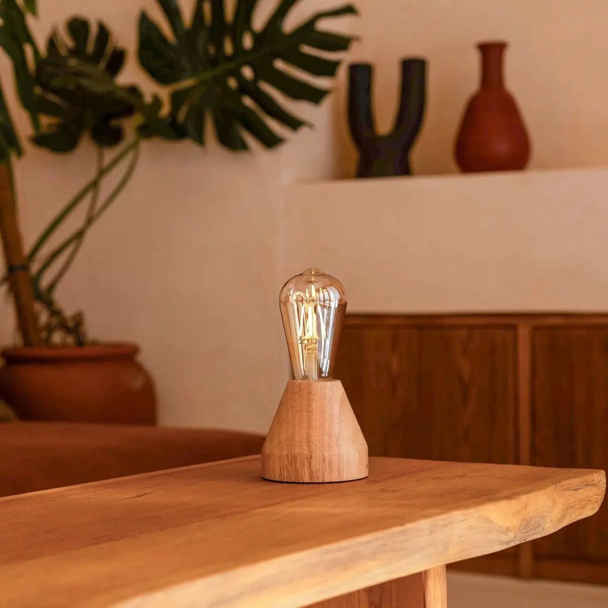 Zavi lichtbruine oplaadbare LED-tafellamp – draadloos, dimbaar, batterij met een gebruiksduur van 80 uur