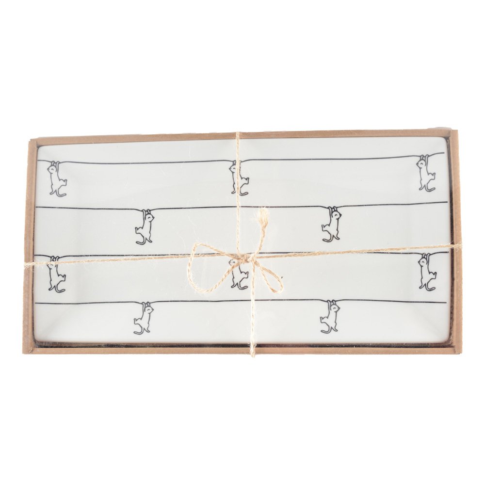 Zwart -witte bakjes met kattenontwerp - veel van 2