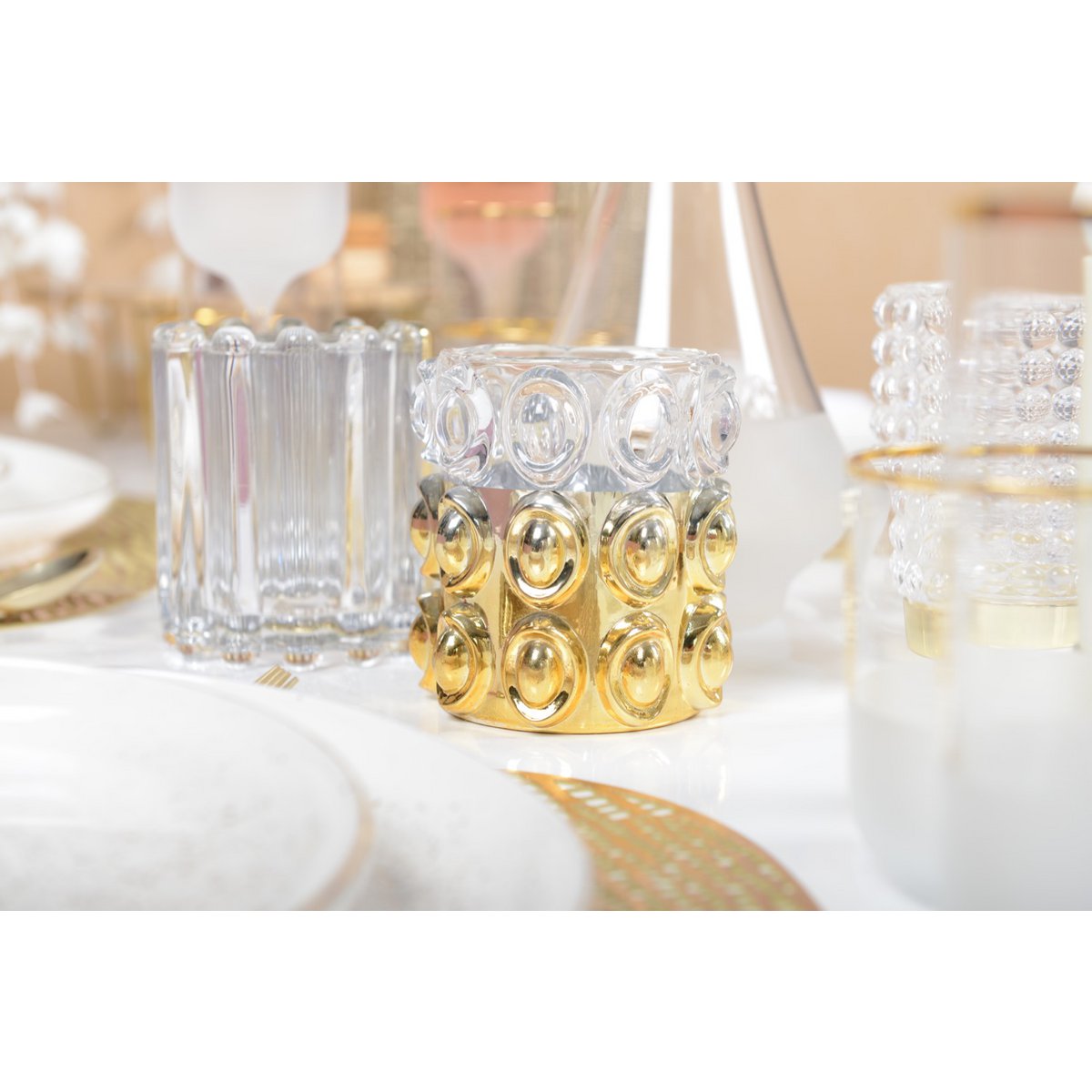 Half gouden bubbelkaarshouder