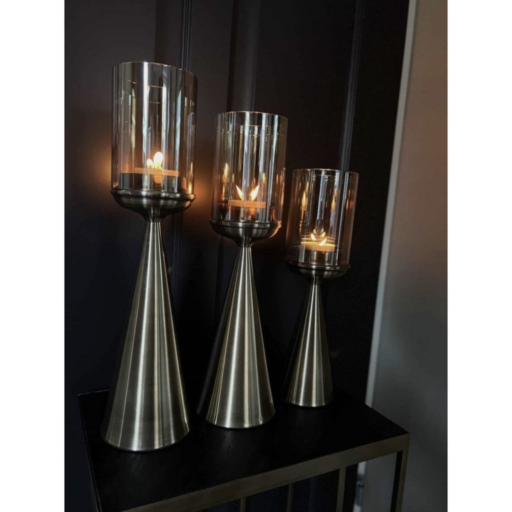 KANDELAAR | GLAS | GOUD -S-Hoog-39CM