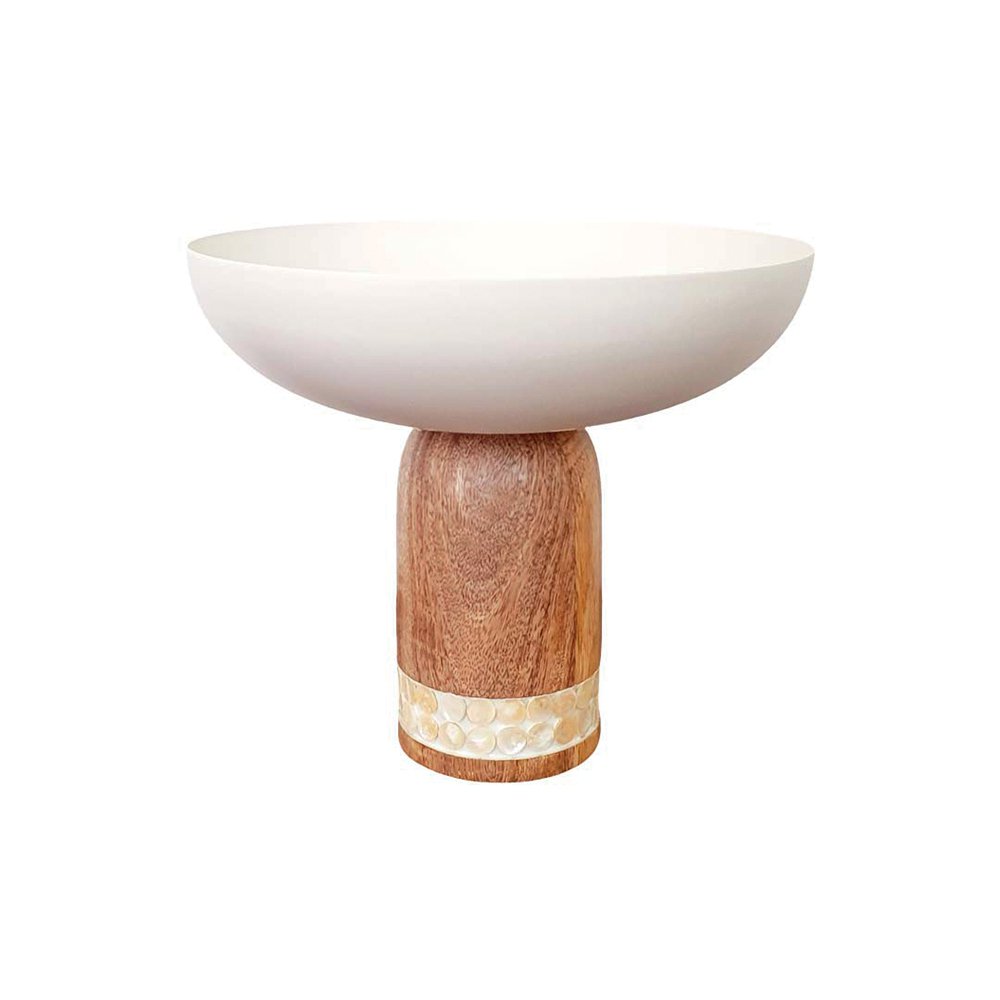 Houten witte fruit snijdt groot model 25,5x25,5x22 cm