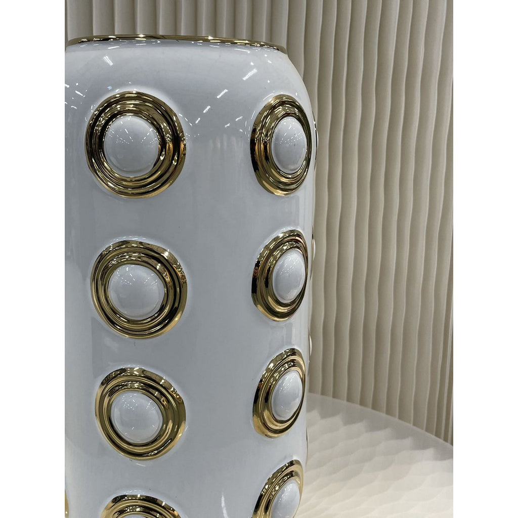 Gouden vaas met 4 cirkels (CV11617-14WIT)