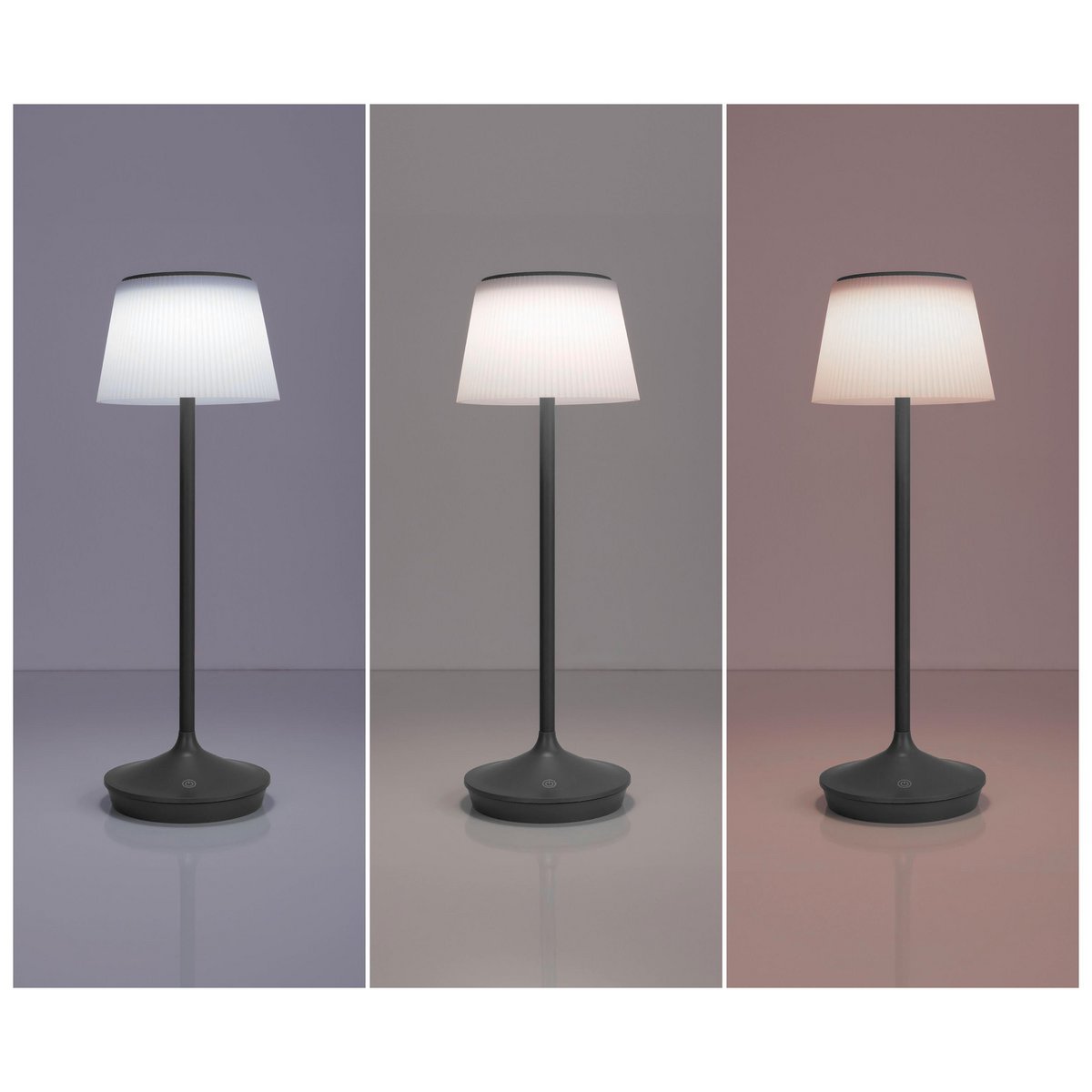 LED -licht "Emmi" voor buiten en binnen, tafellamp gemaakt van metaal en plastic, met stevig gebouwd -in LED's, LED -tafellamp voor balkon, terras, tuin, woonkamer, wintertuin, ca.