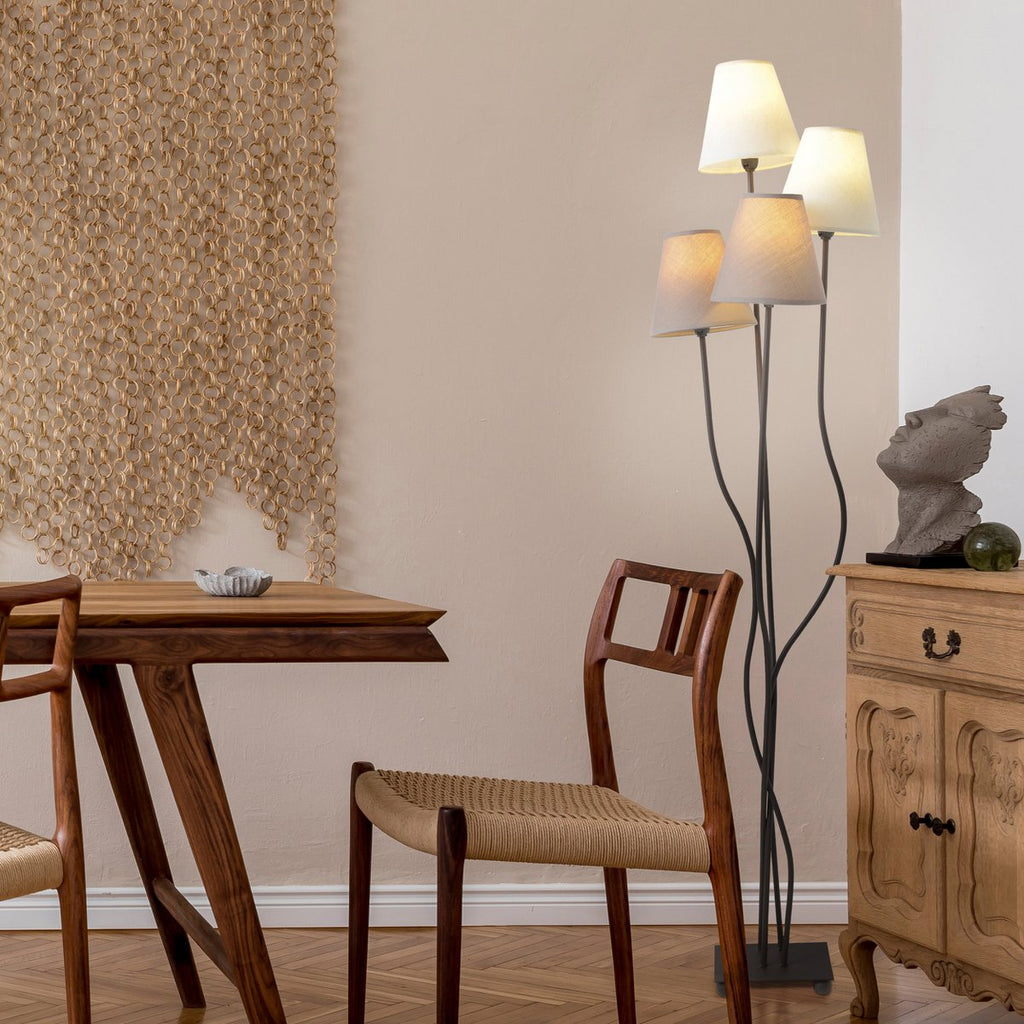 Liv · Vloerlamp met textielen kap — naturel