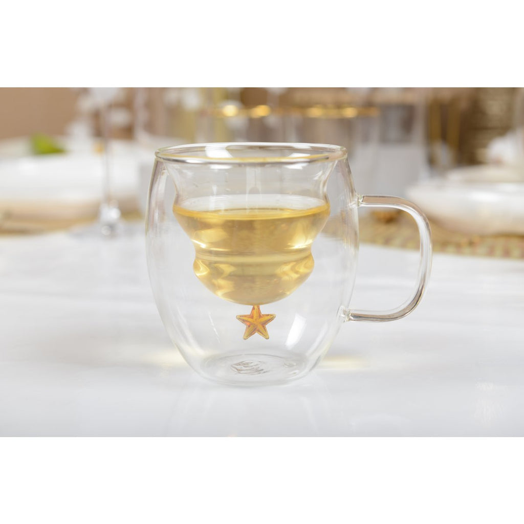 Dubbele wandbekers gouden ster 250 ml - veel 2