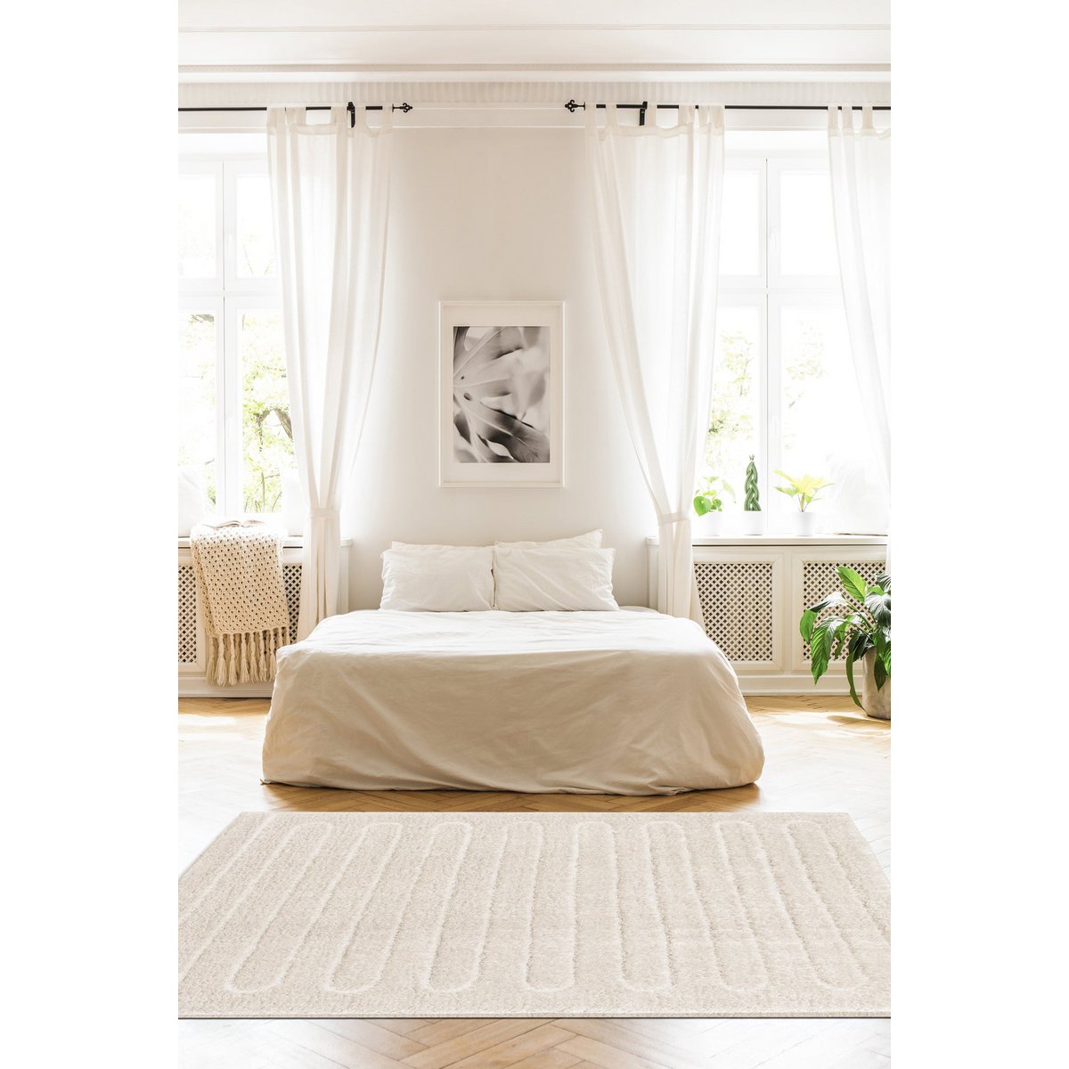 Gerecycled polyester reliëf tapijt met verfijnd eolya -ontwerp