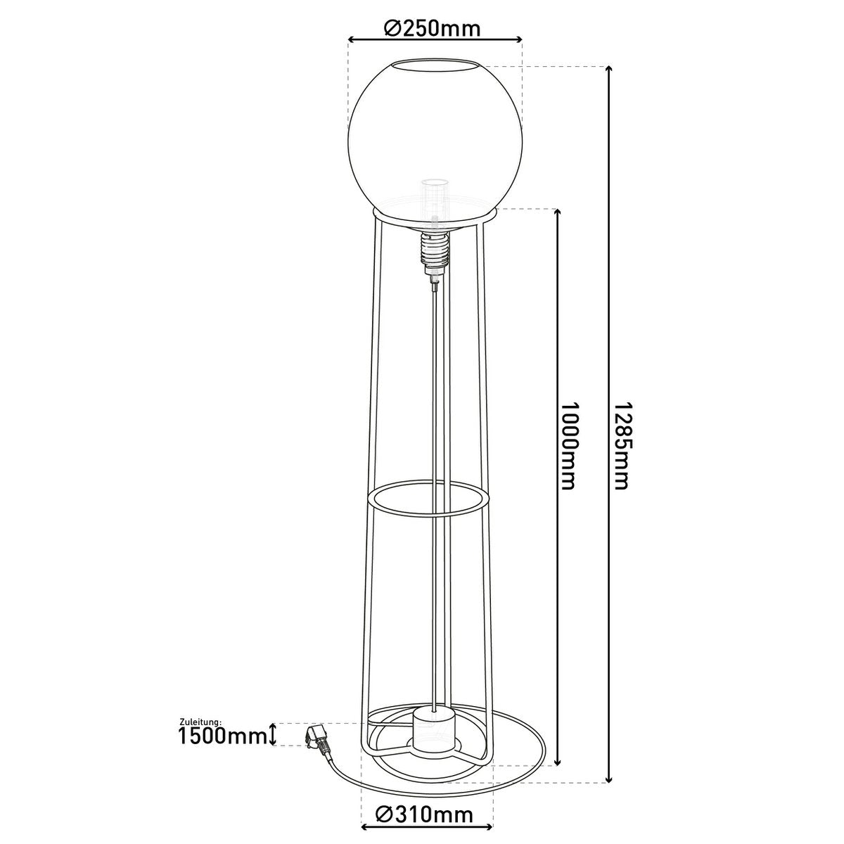 Liv · Messing vloerlamp — zwart