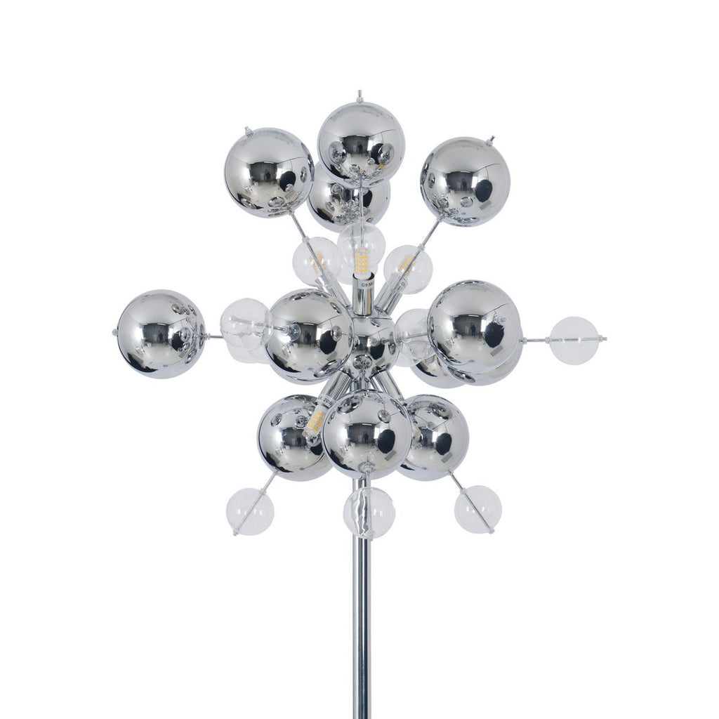 Liv · Houten vloerlamp — chroom