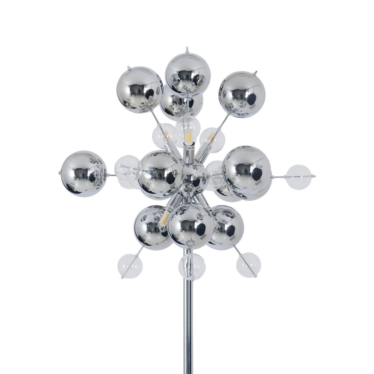 Liv · Houten vloerlamp — chroom