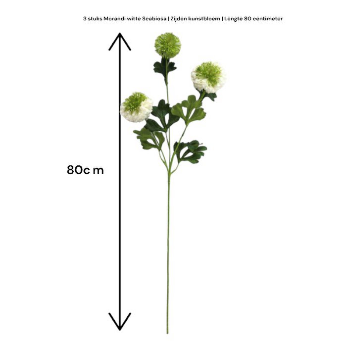 Scabiosa  kunstbloem H80cm centimeter 2PCS ROOD
