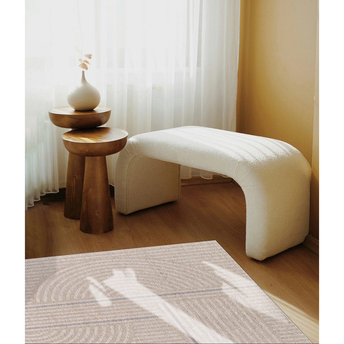 Buiten -interieur tapijten in basale gerecyclede vezels