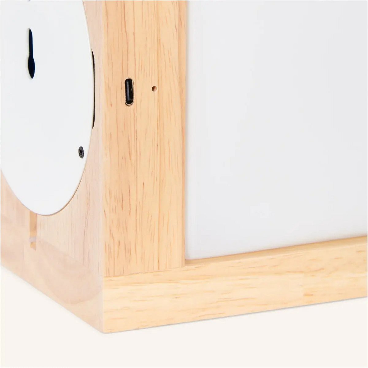 Lizzy lichtbruine vierkant oplaadbare houten wandlamp - draadloze, dimbare en stijlvolle verlichting