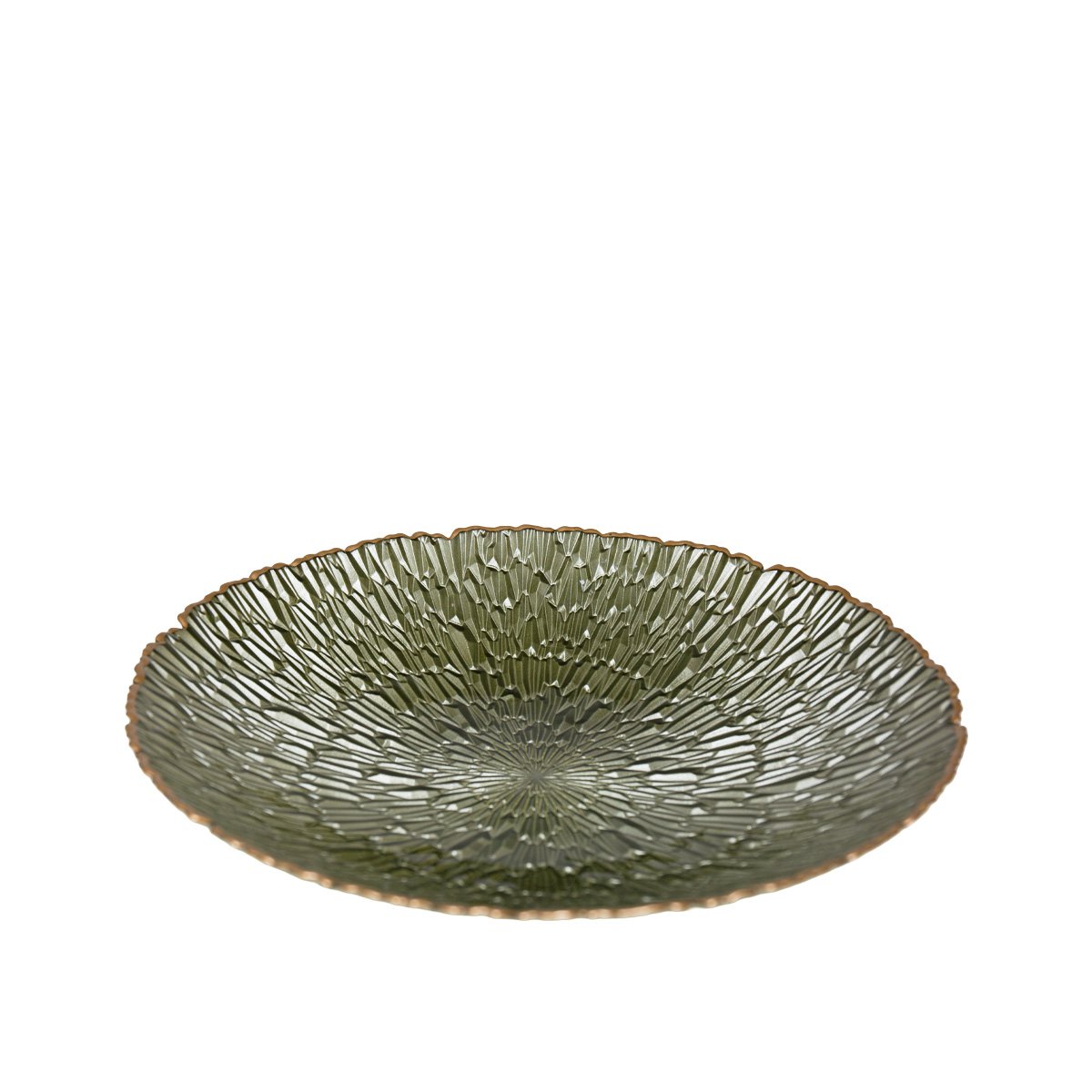 Groene kom met gouden rand 32,5 cm