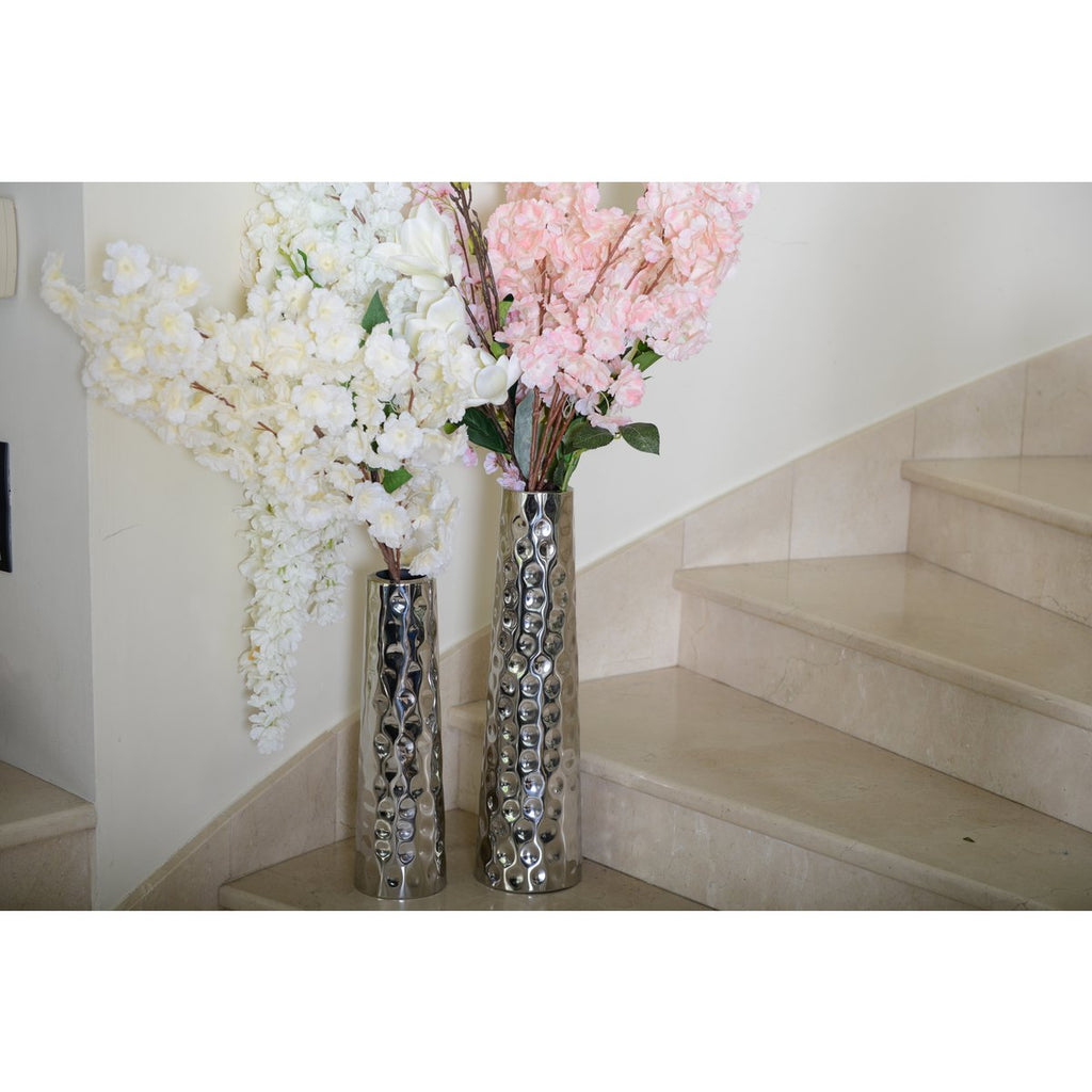 Gehamerd vaas 12x12x41cm