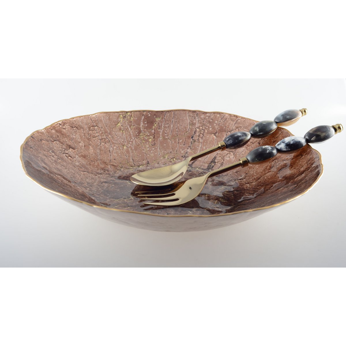 Bruin gesneden met gouden rand 40 cm