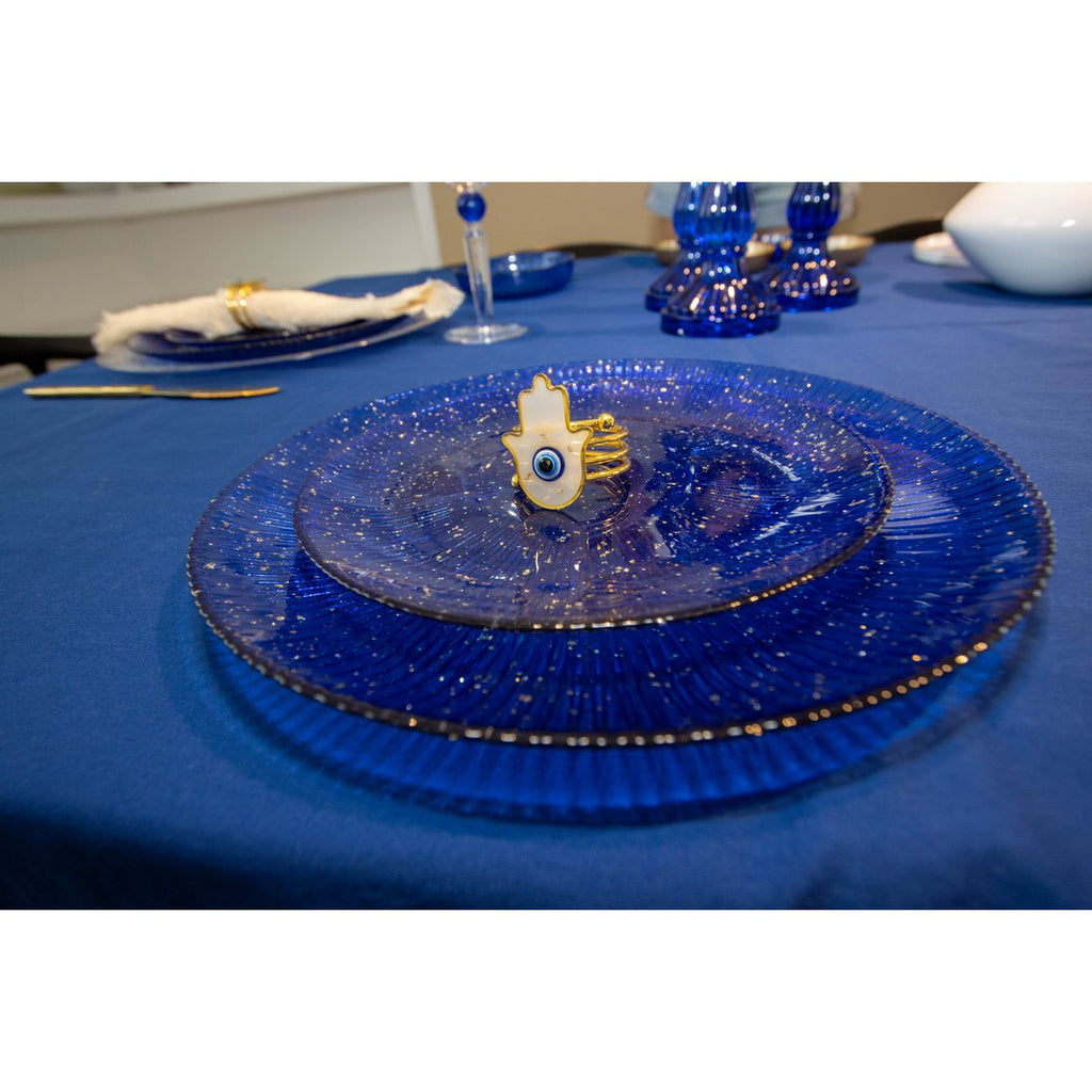 Constellatie blauwe dessertplaat 21x21x2cm