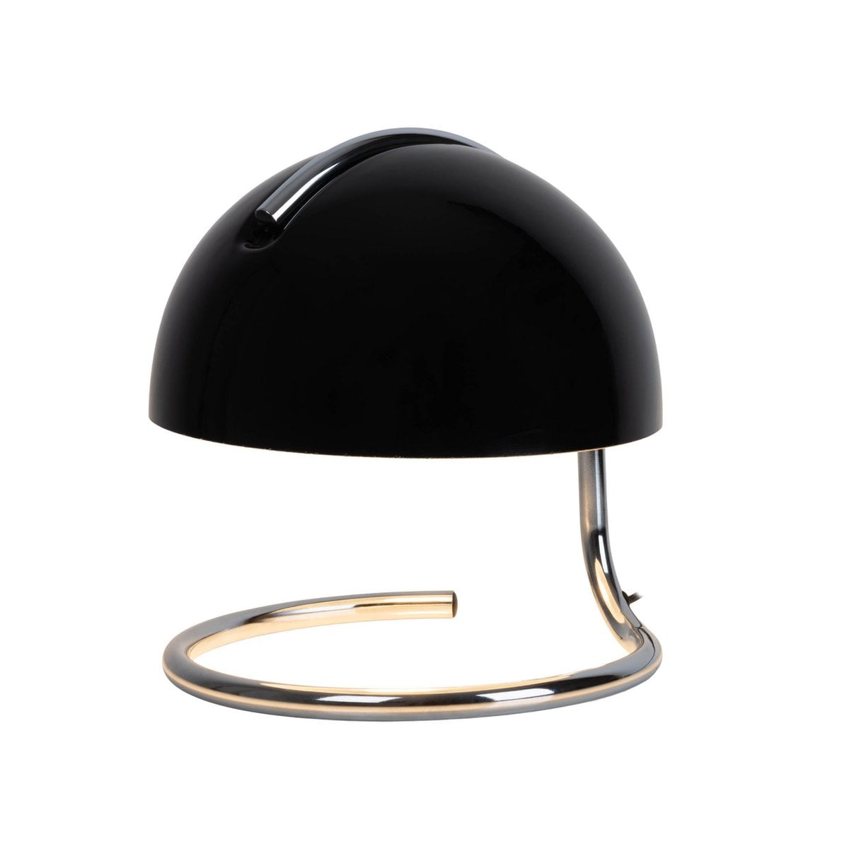 Liv · Houten tafellamp met linnen kap — chroom