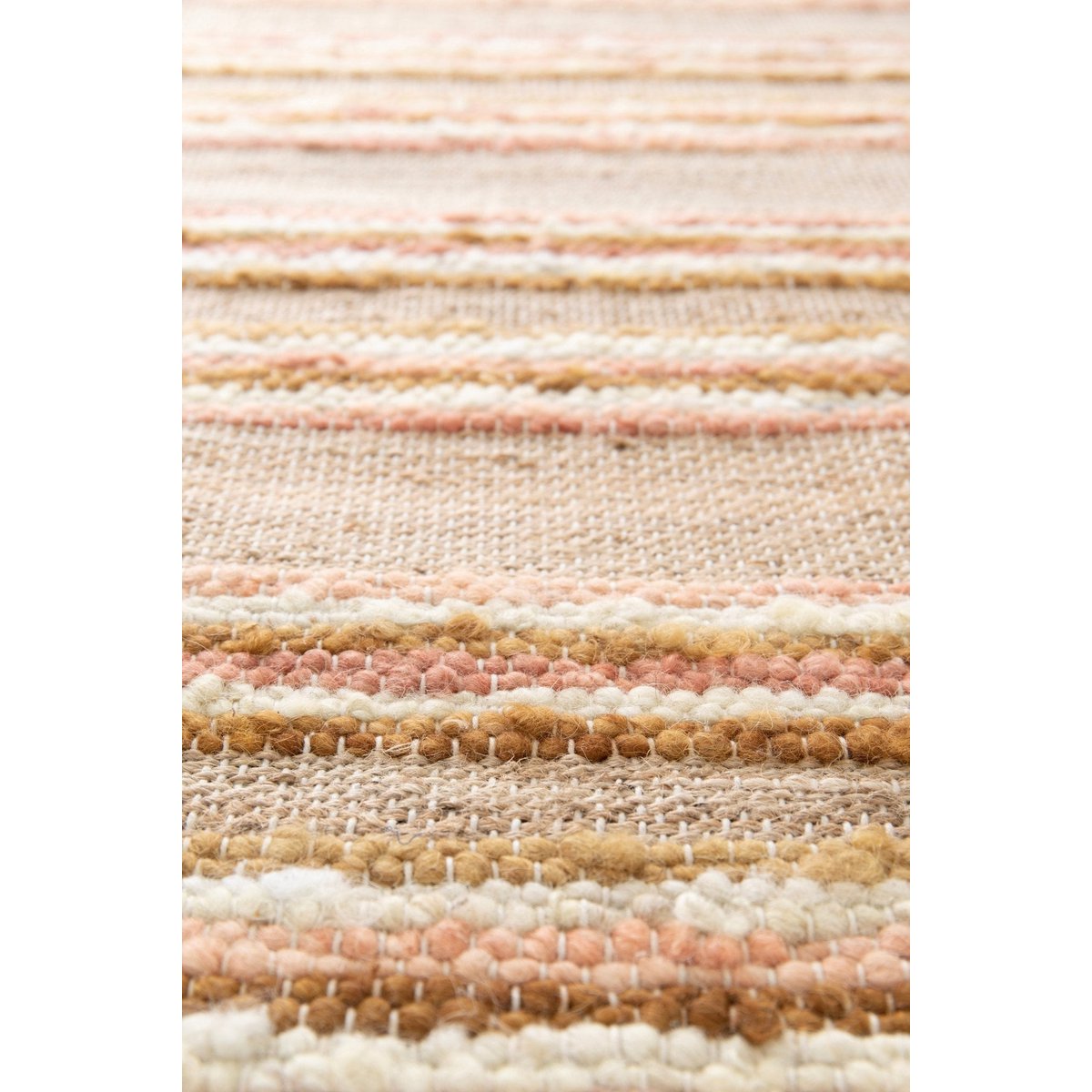 Handgemaakte wollen wollen tapijt en jute raj