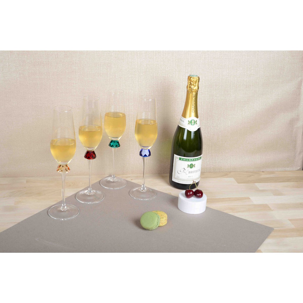 Flutes met 4 -gekleurde diamantvoet - veel van 4