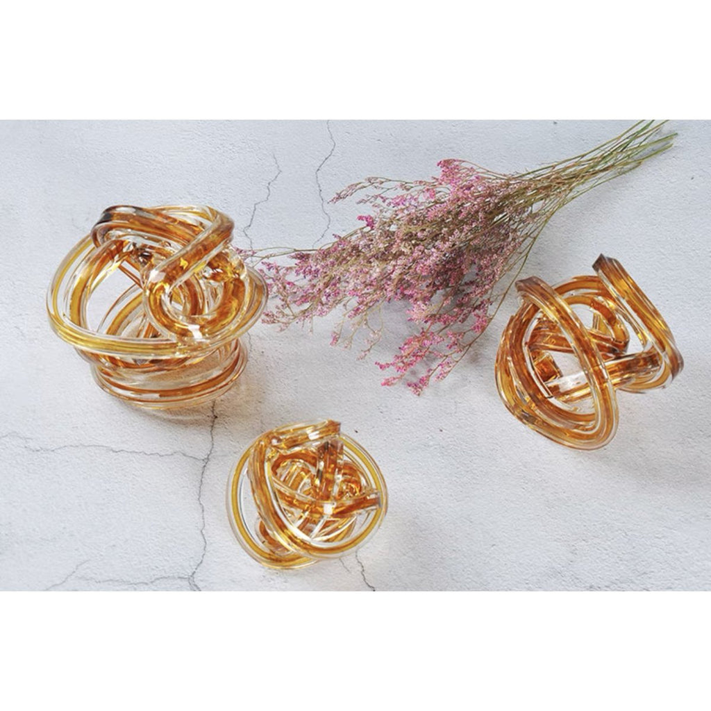 Gele glasknoop (klein) Diameter: 11cm