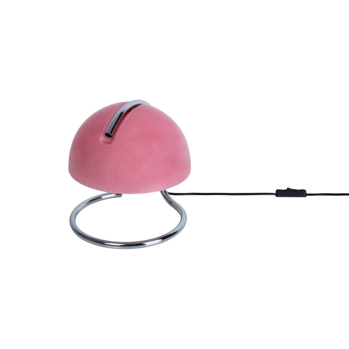 Liv · Houten tafellamp met linnen kap — chroom