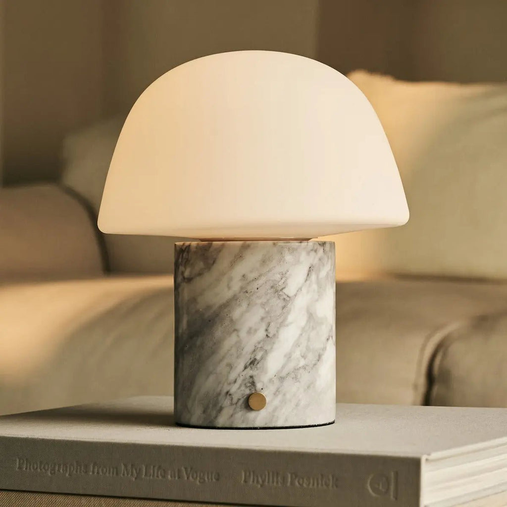 Maes White / Bianco Statuarietto - Elegante marmeren oplaadbare tafellamp, tot 100 uur verlichting, stijlvol en functioneel