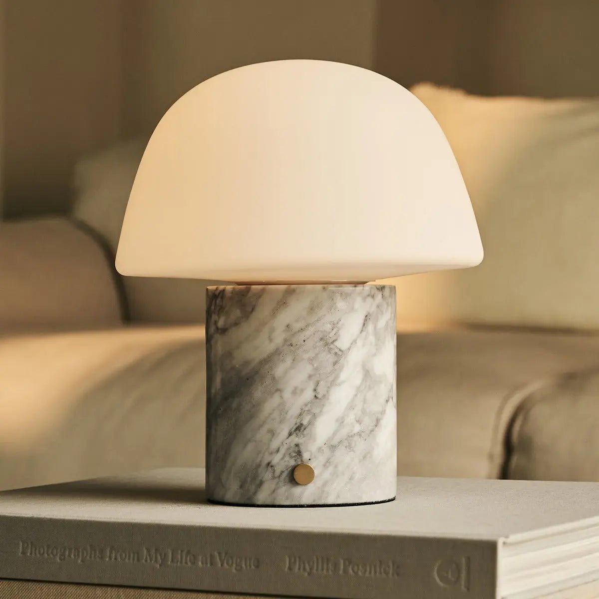 Maes White / Bianco Statuarietto - Elegante marmeren oplaadbare tafellamp, tot 100 uur verlichting, stijlvol en functioneel