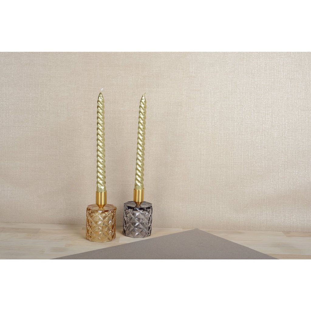 Gele en paarse ronde kandelaars - veel 2