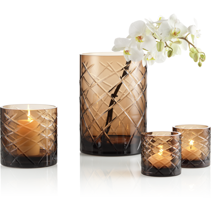 Hurricane Kristallen Lamp Windlicht Klein Bruin(cc2101-80crystal-choc-small)