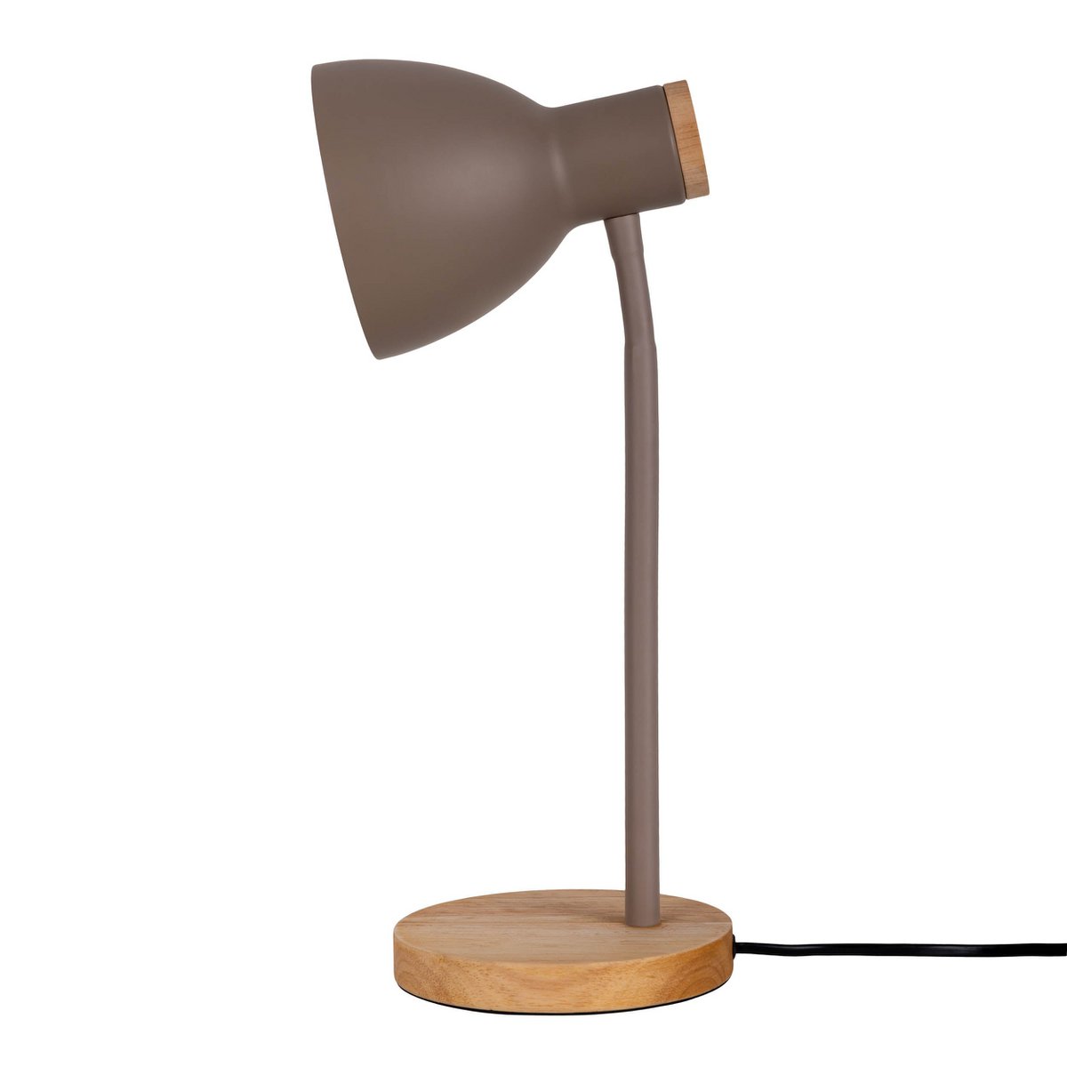 "Marie" bureaulamp gemaakt van metaal en hout, E14, bruin, 36,5 cm hoog