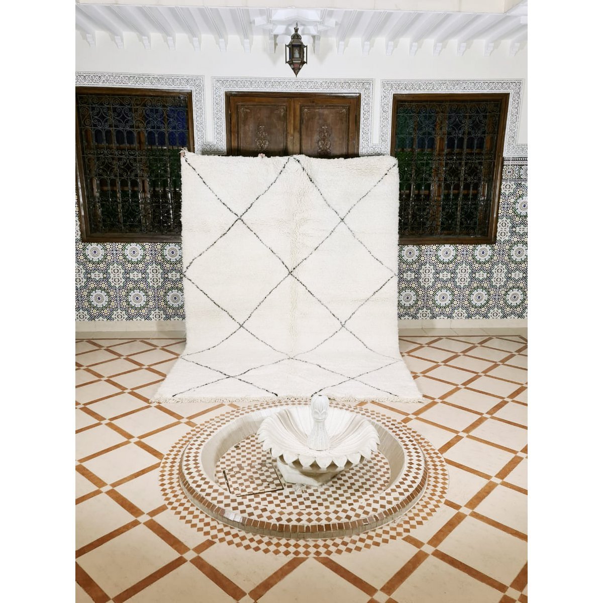 Berber vloerkleed Beni Ouarain zuivere wol 210 x 300 cm