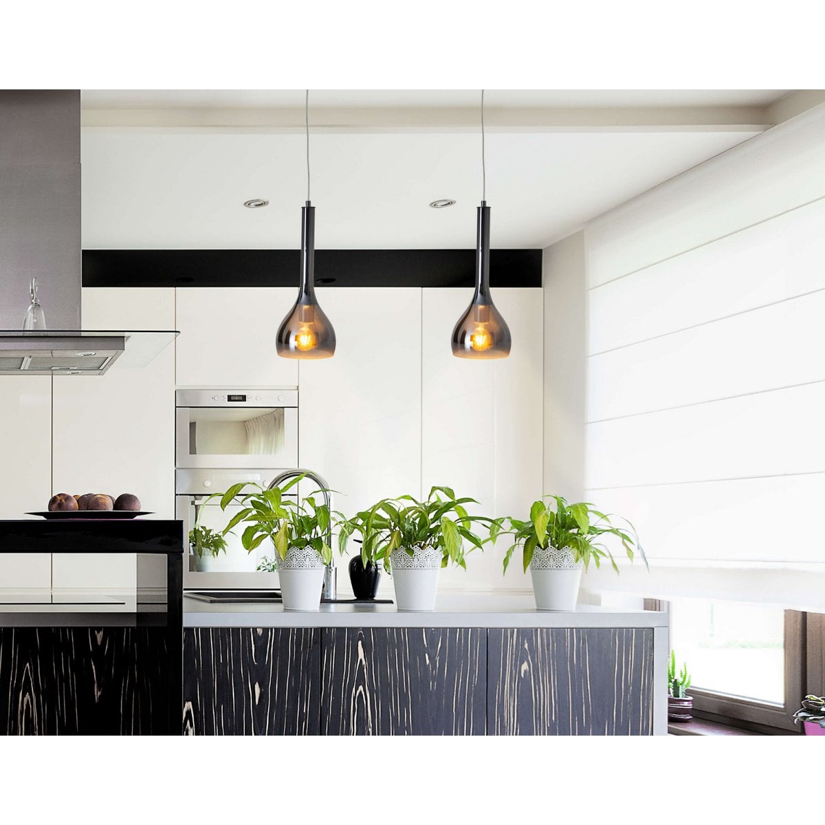 Liv · Glazen hanglamp — antraciet