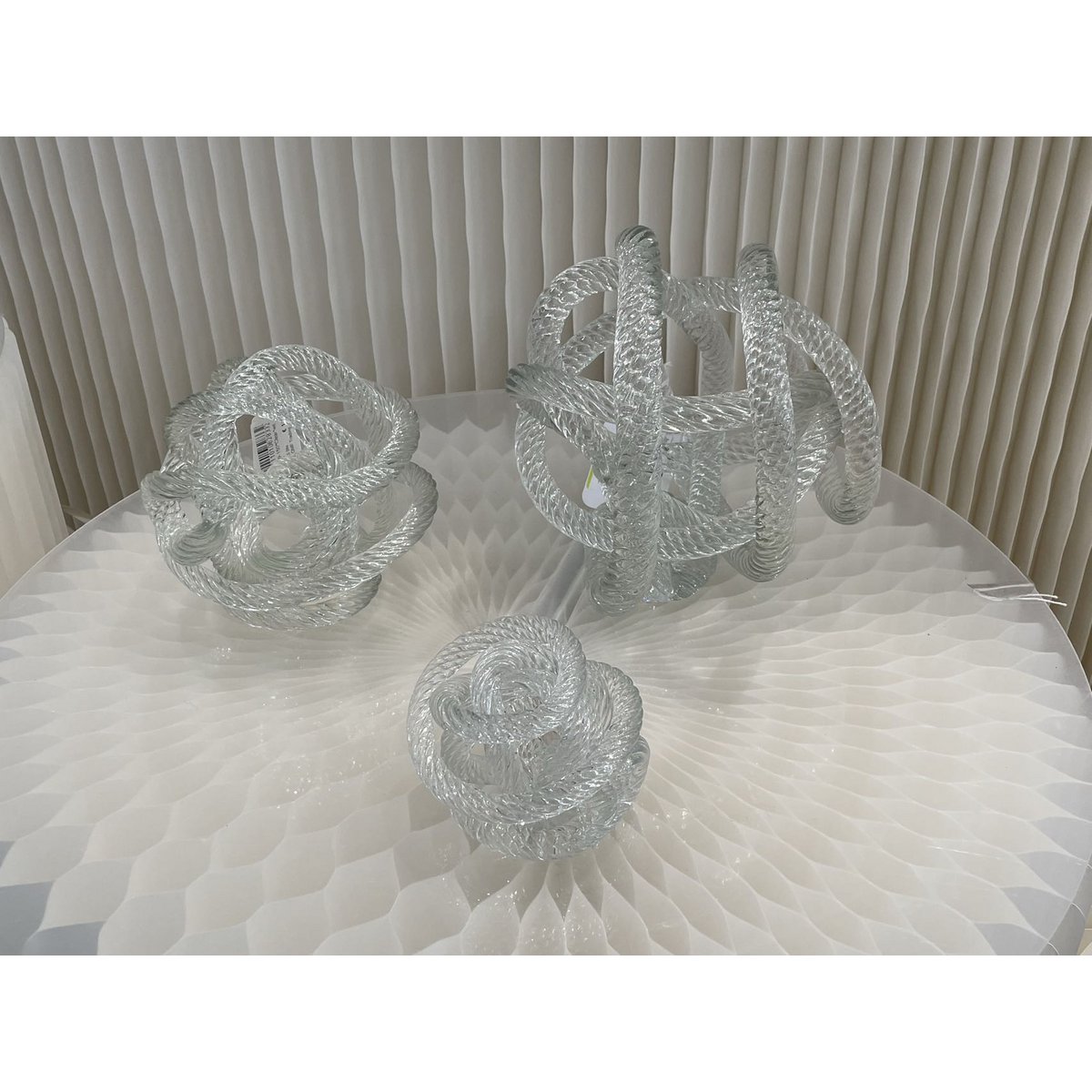 Klein geknoopt glassculptuur (S) Diameter 10cm