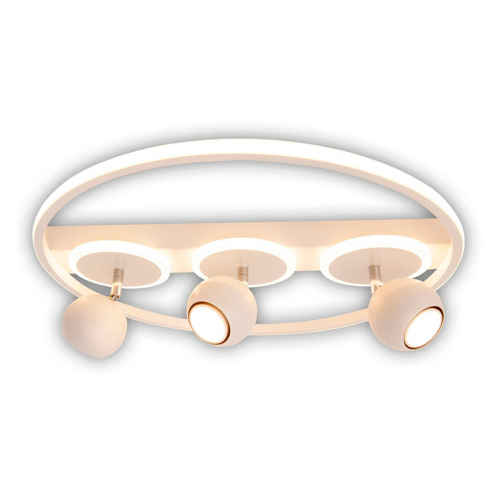 3 Spot LED -plafondlamp "Ronda" Ø 50 cm, gemaakt van metaal en plastic, wit, GU10, vlekken binnen